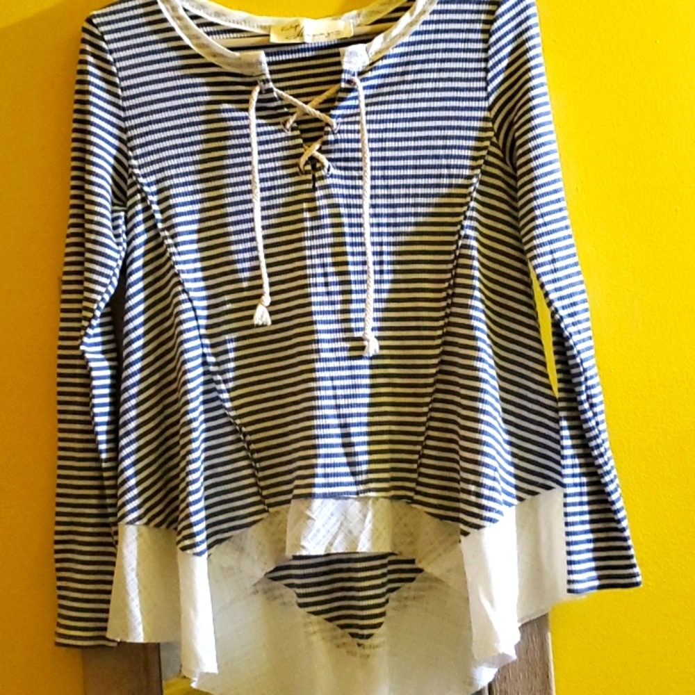 Vintage Havana asymetrical long sleeves sailor top